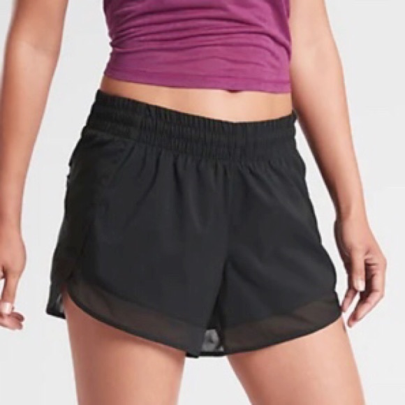 Athleta Pants - Athleta Mesh Racer Run Short 4”, short, black